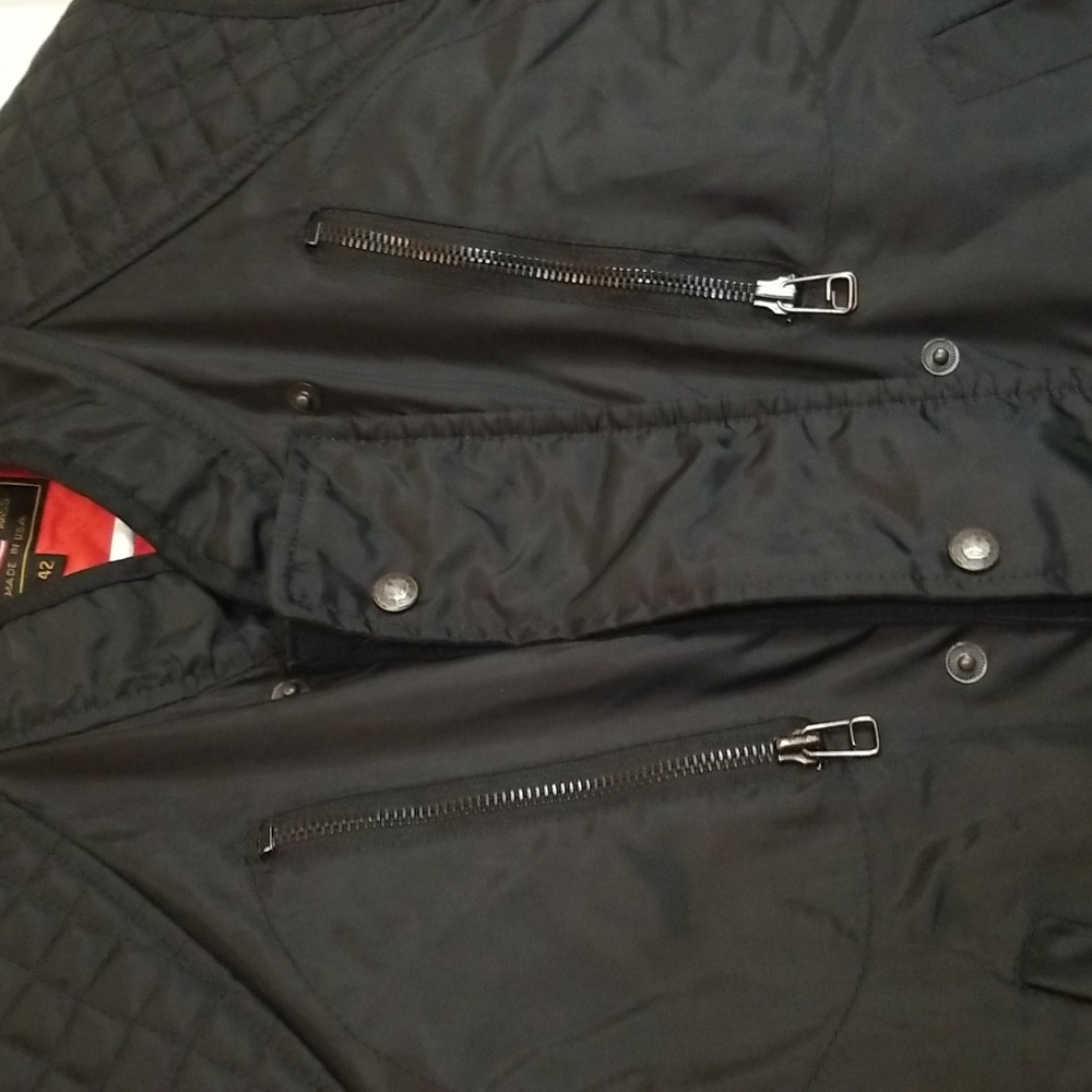 Vanson Black Triple Closure adjustable Quilted Vest Size 42 - Picture 9 of 13